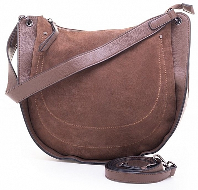 45041-1/23 Сумка женская,BAGGINI,иск.кожа +замша,31*28*10,темно-коричнев