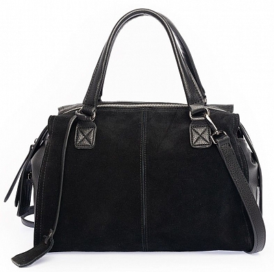 45033/10 Сумка женская,иск.кожа+замша BAGGINI 33*22*13 черная