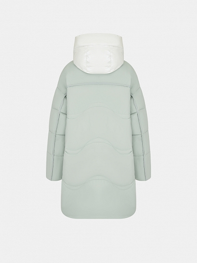 АУОЧ038300 Полупальто женское,полиэстер, длина 90,серо-голубое