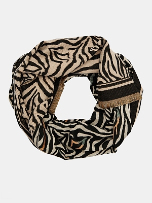 АУГШ110000 Палантин женский Ralf Ringer 100%полиэстер,65*180,беж/черны