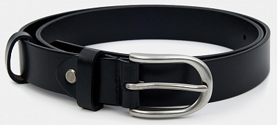 LUSA04-P-01 Ремень женский нат.кожа 2,8*113  черный