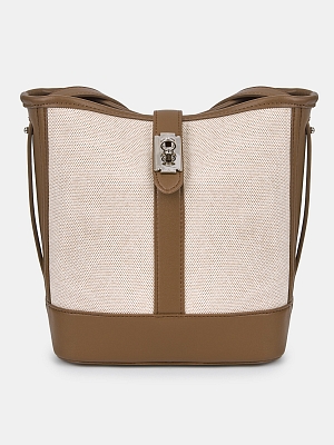 28005-3/31/23 Сумка женская,иск.кожа BAGGINI 18*22*13,бежевая/песочная