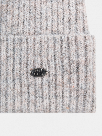 Шапка женская с шерстью, бежевая