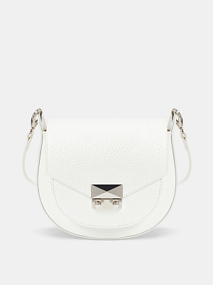 Сумка женская из натуральной кожи, белая, 20*18,5*9,5