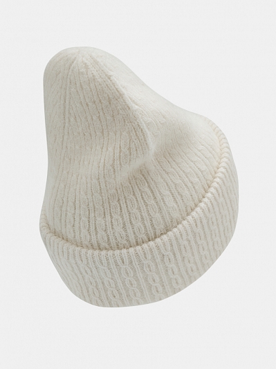  Шапка женская с кашемиром и ангорой, белая