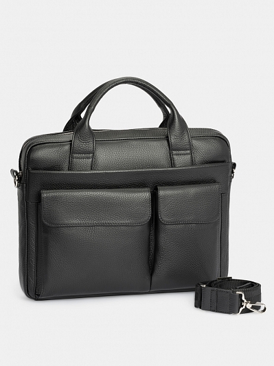 АУГС189900 Сумка мужская нат.кожа 360*270*70 черный