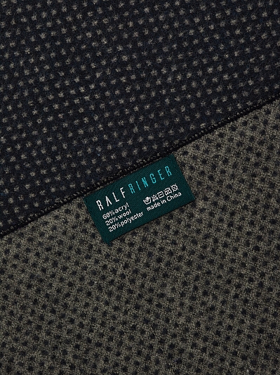 АУГШ111600 Шарф мужской Ralf Ringer60%акр 20%шерст,20%полиэс30*180,т.сер