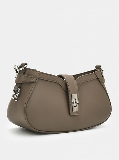 Сумка женская из натуральной кожи, коричневая, 27х8х14