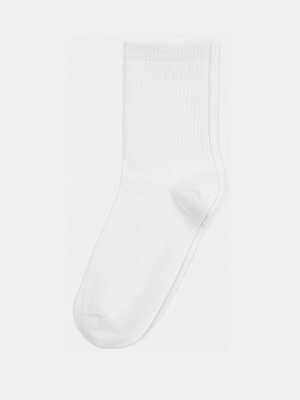 АУОН064900_Н Носки женские 56%хл.40%п/а,4% эл.р.23-25 белые