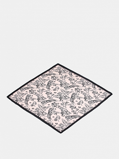 LLY34-116-02 Платок женский,50%шелк,50%вис коза,70х70см,белый