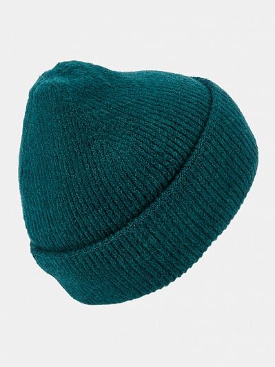  Шапка женская с шерстью, зеленая