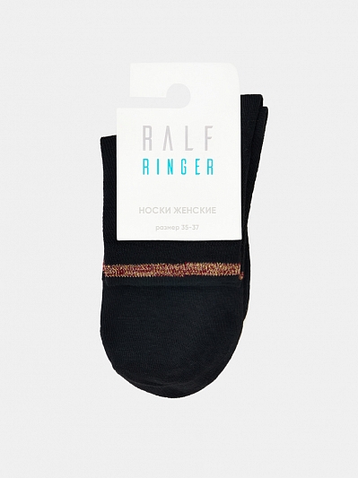 АУОН063400 Носки женск.хлопк.однотонн.с л юрексом на резинке р.25черные