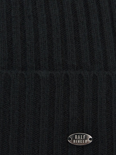  Шапка женская с шерстью мериноса, черная