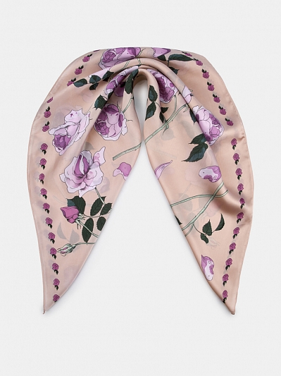 170313P-23950-12/06 Палантин женский Ralf Ringer 100%полиэстер,70х70,беж/розовы