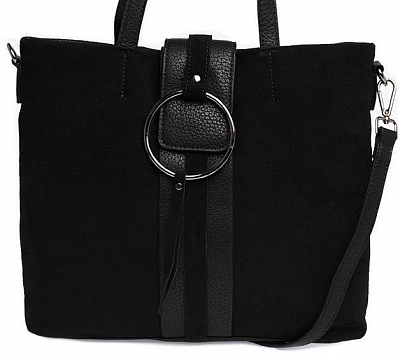 45020/10 Сумка жен.,иск.кожа+замша 33*30*8 BAGGINI черная