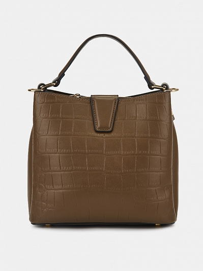 АУГС333700 Сумка женская искусственная ко жа,230x110x210,серо-коричневая