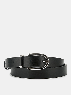 АУГР095900 Ремень женский Ralf Ringer,нат ур.кожа,115х2,4,черный