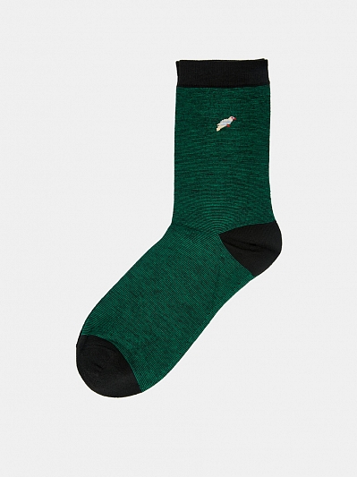 АУОН060000 Носки мужские хлопк 1пар 20см с конр.пяткой и носк,р.29т-зел