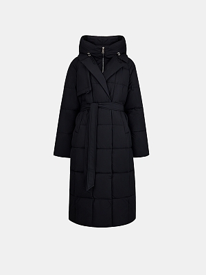 АУОЧ038600 Пальто женское,полиэстер, длина 115,черное