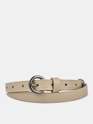 150313P-13835-12 Ремень женский Ralf Ringer,нат ур.кожа,115х1,8см,бежевый