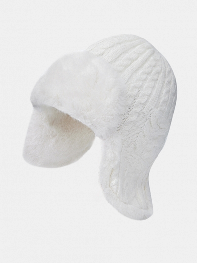 Шапка ушанка женская, белая