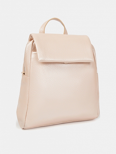 Рюкзак женский из натуральной кожи, розовый, 25х30х10