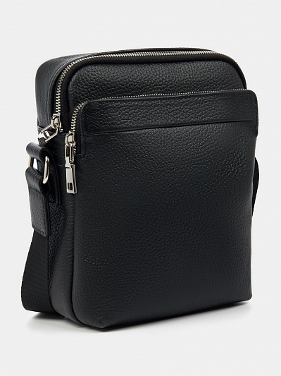 АУГС264500 Сумка мужская нат.кожа суприм 200х240х80 черная