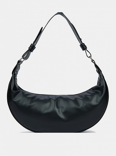 Сумка багет женская, черная, 43х19х9