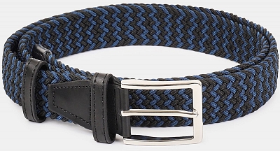 SURSK05-P-08 Ремень мужской 90%полиэстер 10%натур.кожа,1300x34x2,синий