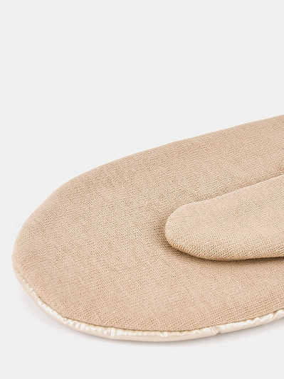 LB-CP-51-RF-gold/cream Рукавицы женские,текстиль/трик отаж,р.M,золотисто-бежевые