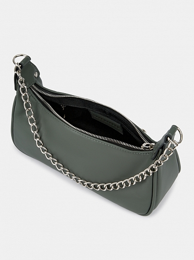 Сумка женская, зеленая, 25х8х11