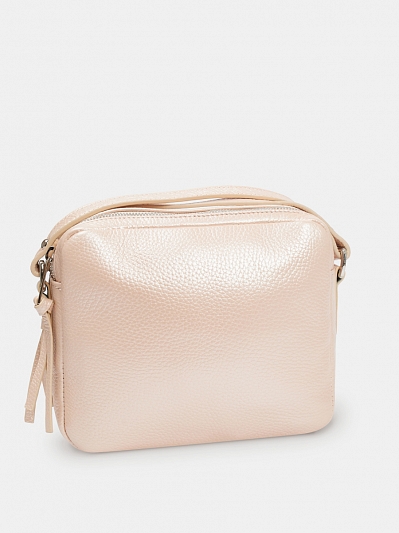 Сумка женская из натуральной кожи, розовая, 21*18*7 