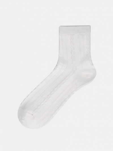 АУОН070700 Носки женские хлопковые с узор ом,р.38-40,молочные