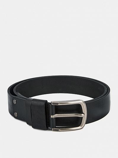 АУГР092100 Ремень мужской натур.кожа, 120-130см,черный