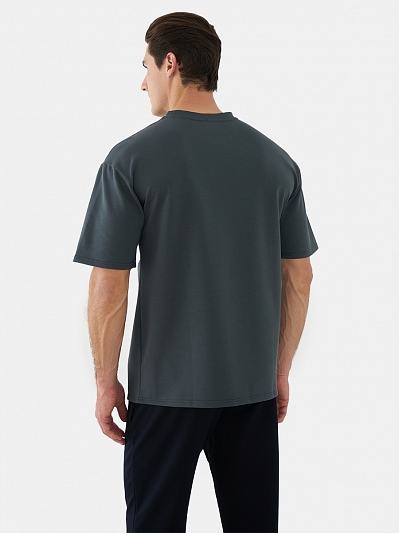 АУОФ004100 Футболка мужская,95%хлопок,5%э ластан(футер)),изумруд