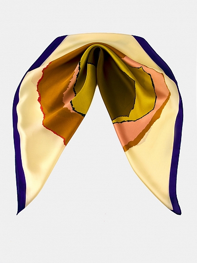 170313P-23950-04/19 Палантин женский Ralf Ringer 100%полиэстер,70х70,син/желт