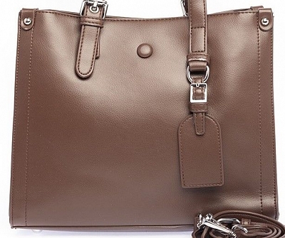 27155/25 Сумка жен.,иск.кожа BAGGINI 26*25*10 серо-коричневая