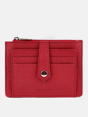 АУГЮ008200 Кредитница женская натуральная кожа,121*90*6,красная