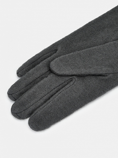 LB-PH-75-RF-d.grey-M_Н Перчатки женские трикотаж без подкладки р.M темно-серые