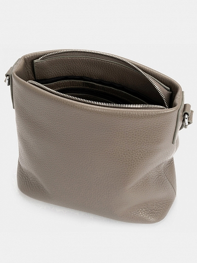 Сумка женская из натуральной кожи, хаки, 24х21х10,5 