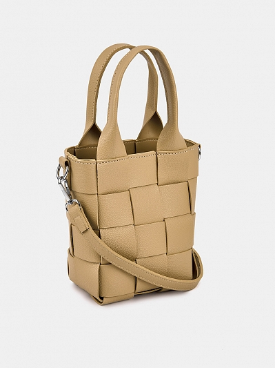 Сумка женская, бежевая, 16x10x18