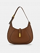  Сумка хобо женская из натуральной кожи, коричневая, 28,5х8х23