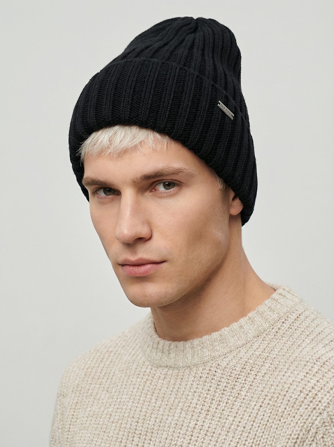 АУГЧ095000_Н Шапка мужская Ralf Ringer 50%шерсть,50%акрил,черная