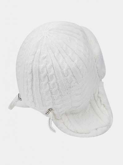 Шапка ушанка женская, белая