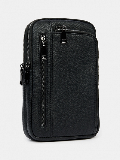 110-213-31 Сумка мужская,экокожа 100% , 17*5*24 черная