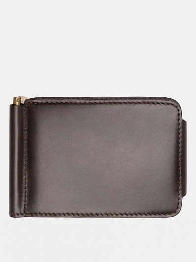 IZ307-ZM08-K024-R Зажим для денег с RFID-защитой ,нат.кожа,110мм*80мм,коричнев