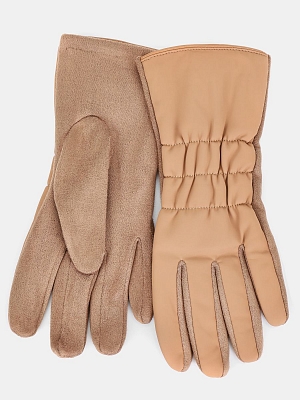 142322P-13793-12_Н Перчатки женские,100%полиэстер ,бежевые