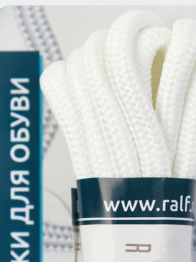 В865-6/100-90 Шнурки для обуви круглые 6 мм,90 см белые