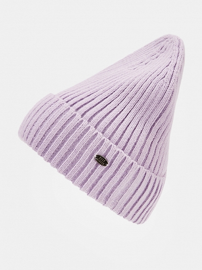  Шапка женская с шерстью, лиловая