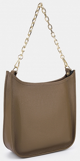 Сумка женская из натуральной кожи, бежевая, 26x9x28